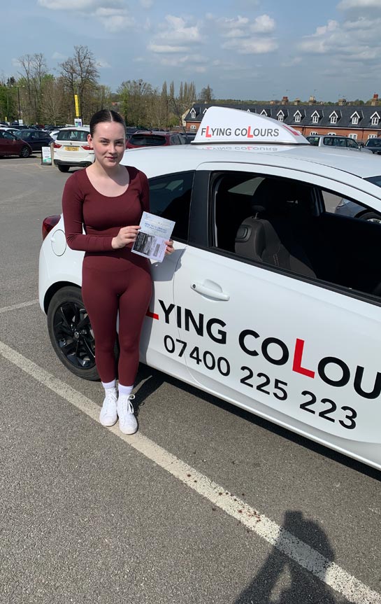 Pupil Passes with Flying Colours Driving Lessons Thetford April 2022 Jasmine