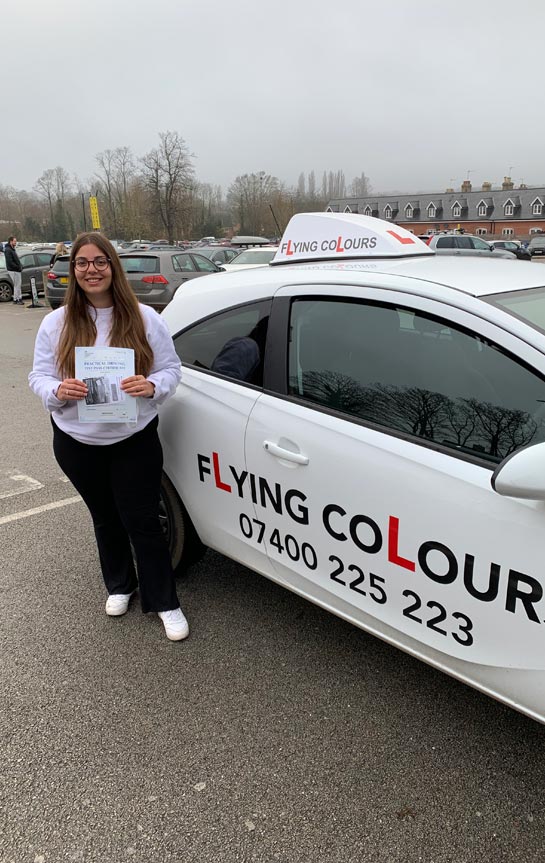 Pupil Passes with Flying Colours Driving Lessons Thetford December 2021 Jess