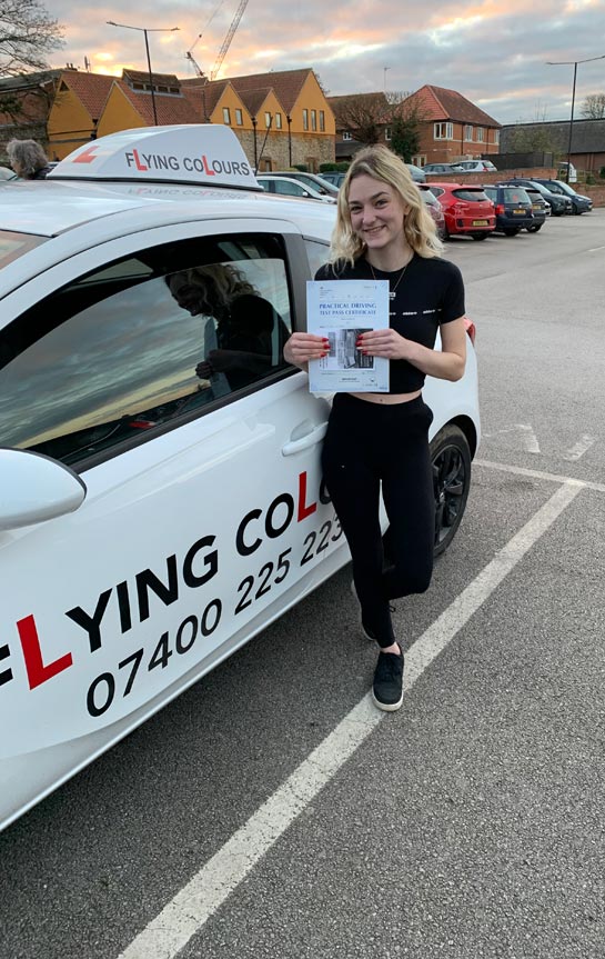 Pupil Passes with Flying Colours Driving Lessons Thetford December 2021 Teigan
