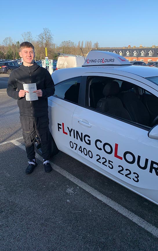Pupil Passes with Flying Colours Driving Lessons Thetford January 2023 Ethan