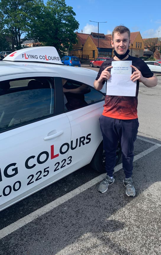 Pupil Passes with Flying Colours Driving Lessons Thetford May 2021 Toby