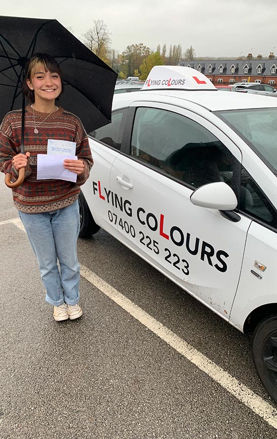 Pupil Passes with Flying Colours Driving Lessons Thetford November 2022 Ellie