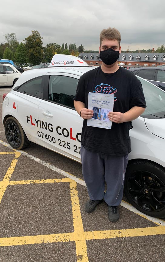 Pupil Passes with Flying Colours Driving Lessons Thetford October 2021 Brad