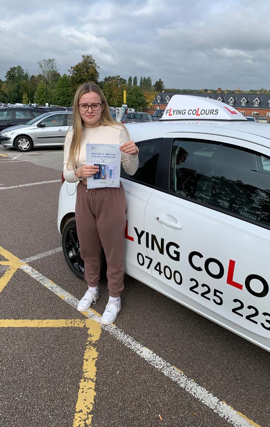 Pupil Passes with Flying Colours Driving Lessons Thetford October 2021 Katie